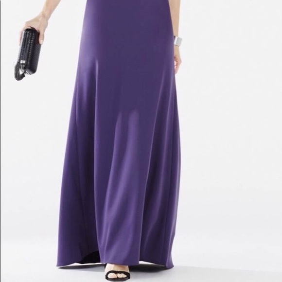 BCBGMAXAZRIA Iris Purple Draped Cutout Gown - Picture 4 of 5